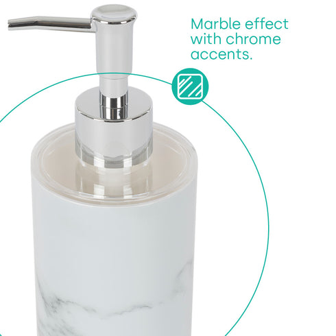 Bamboo Bathroom Set - White Marble